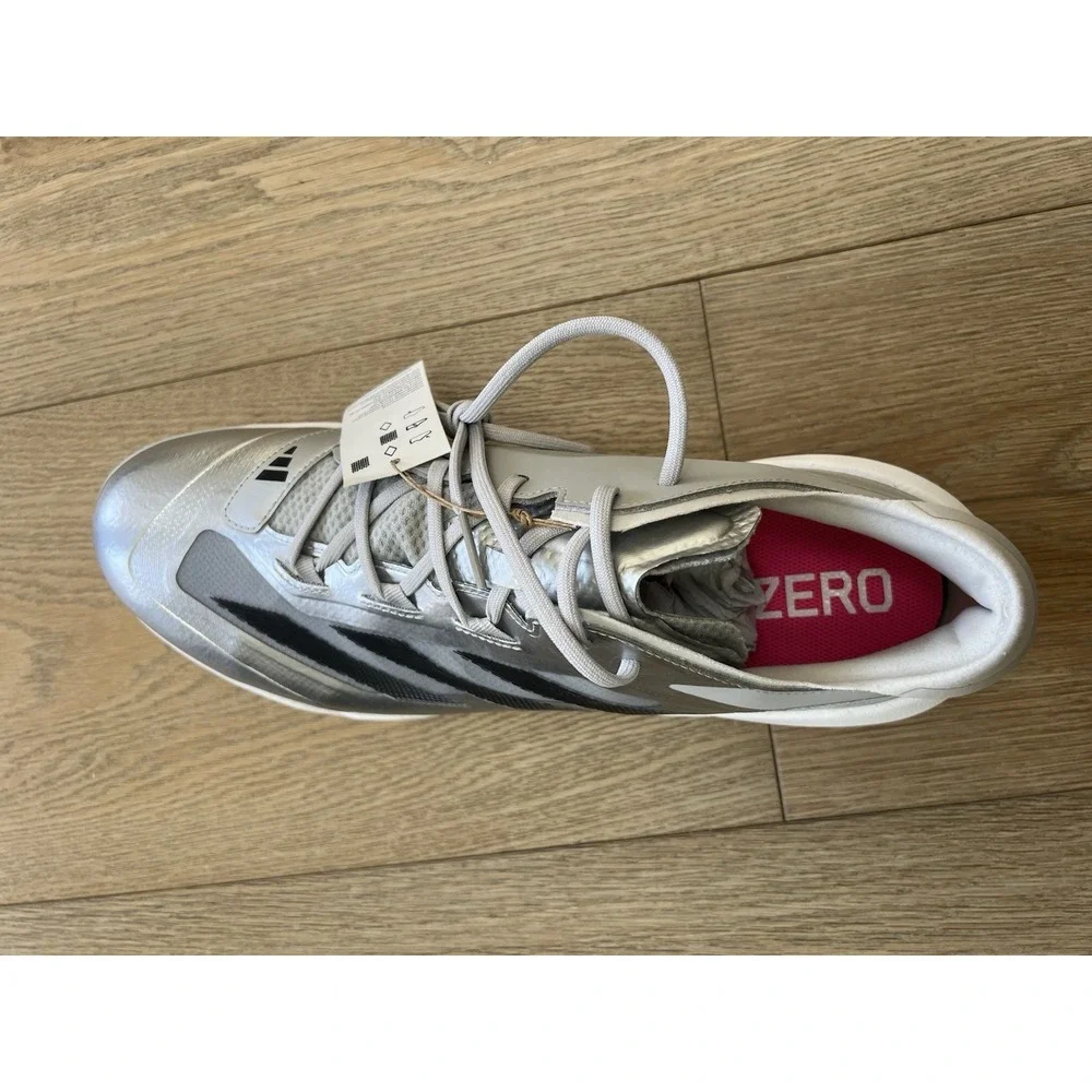Adidas Mens Adizero Impact Silver Speed Baseball, Silver Metallic/Black/Grey, 16